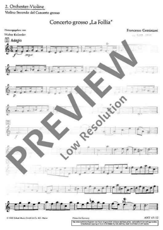 Concerto Grosso - Violin Ii Rip.