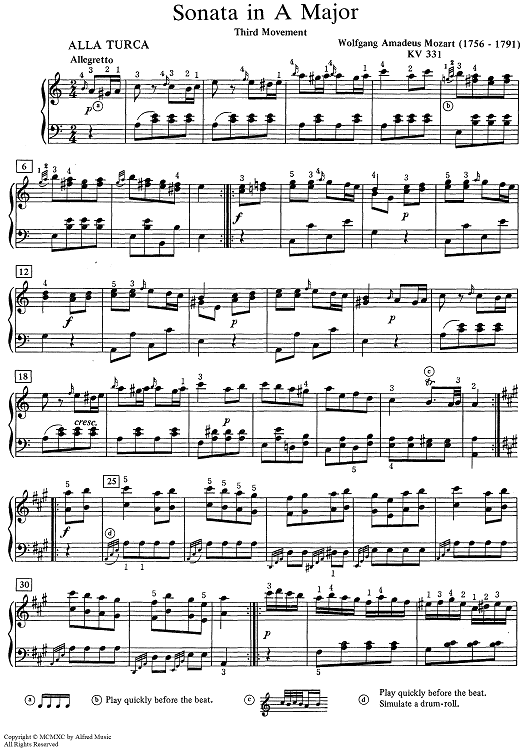 Sonata in A Major, III [Kv 331]