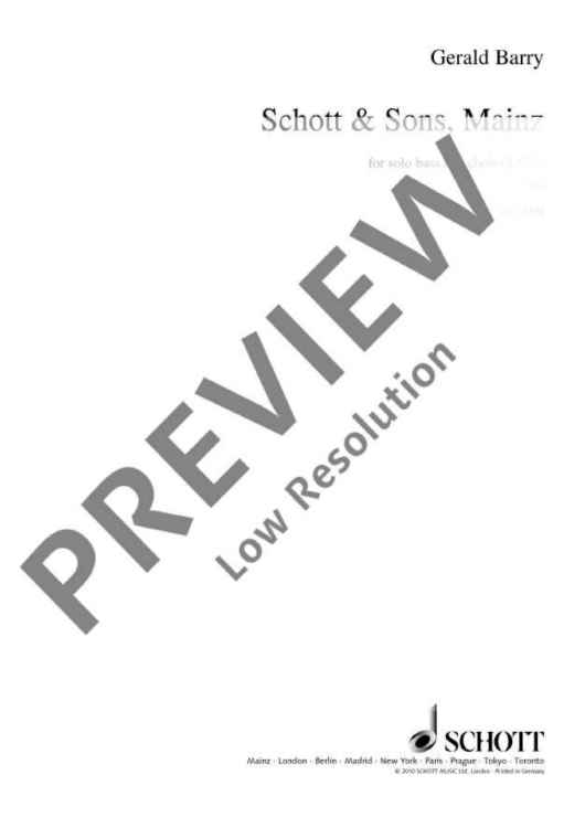 Schott and Sons, Mainz - Choral Score