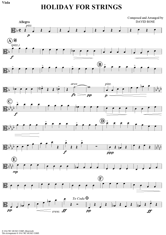 Holiday for Strings - Viola