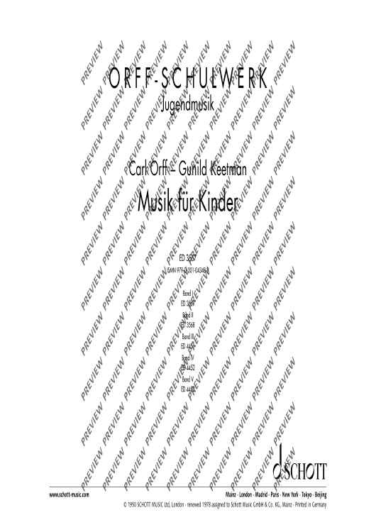 Musik für Kinder - Vocal And Performing Score