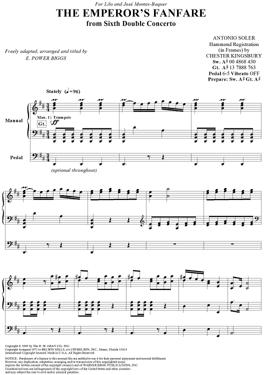 The Emperor's Fanfare (From Sixth Double Concerto)