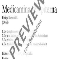 Medicamina sempiterna - Ewige Kosmetik - Choral Score