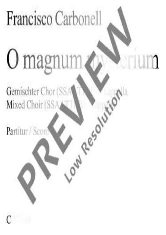 O Magnum Mysterium - Choral Score