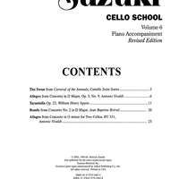 Suzuki Cello School, Volume 6 - Piano Accompaniment