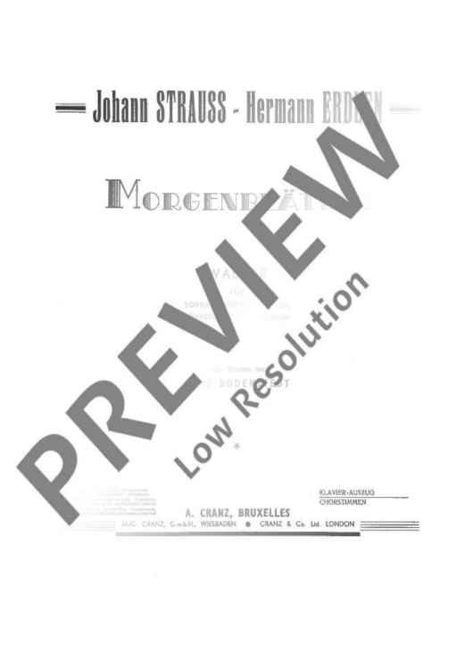 Morgenblätter - Score