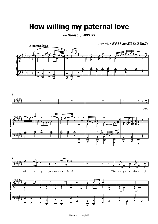 How willing my paternal love -  from 'Samson HWV 57'