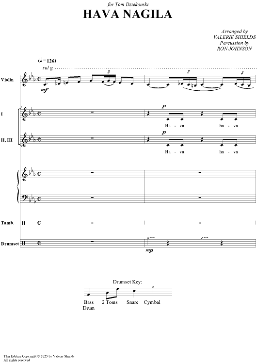 Hava Nagila - Vocal Score