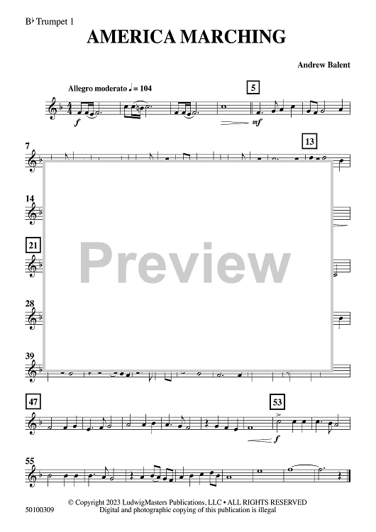 America Marching - Bb Trumpet 1