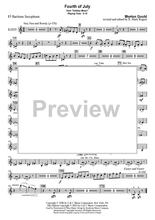 Fourth of July - Eb Baritone Sax