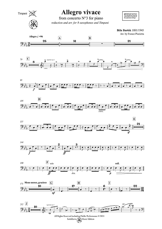 Allegro vivace -  from concerto N°3 for piano - Timpani