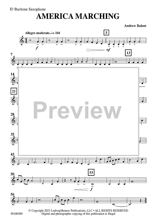 America Marching - Eb Baritone Saxophone