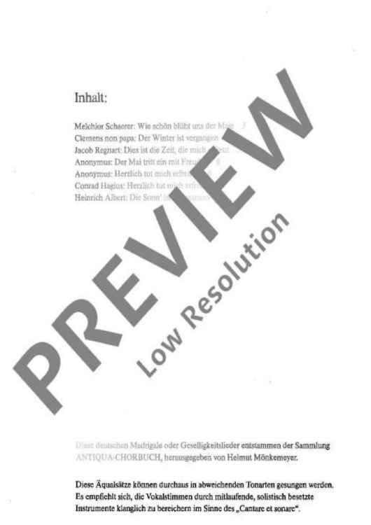 Meister der Renaissance (16./17. Jh.) - Choral Score