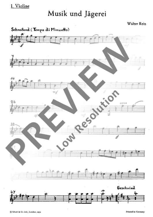 Musik und Jägerei - Violin I