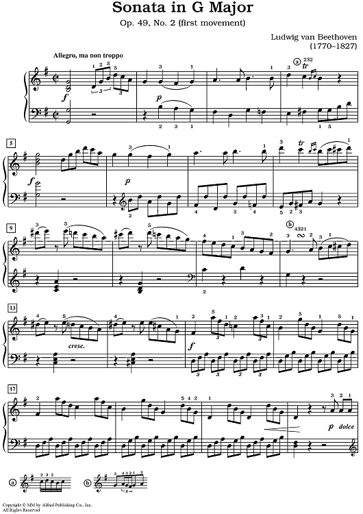 Sonata in G Major [Op.49,No.2 (First Movement)]