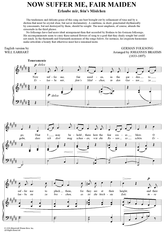 Now Suffer Me, Fair Maiden (Erlaube mir, fein's Mädchen)