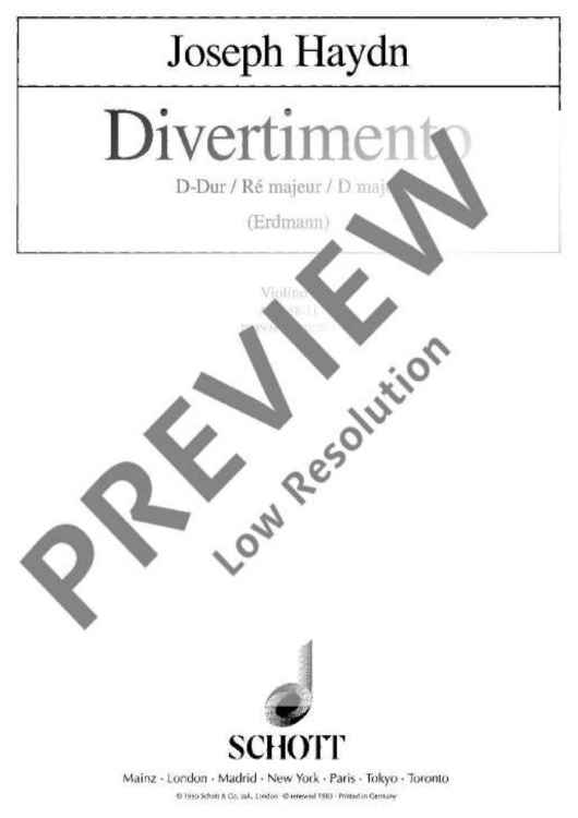 Divertimento D major - Violin I