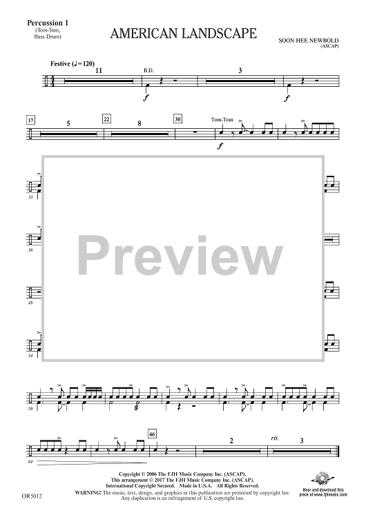 American Landscape - Percussion 1
