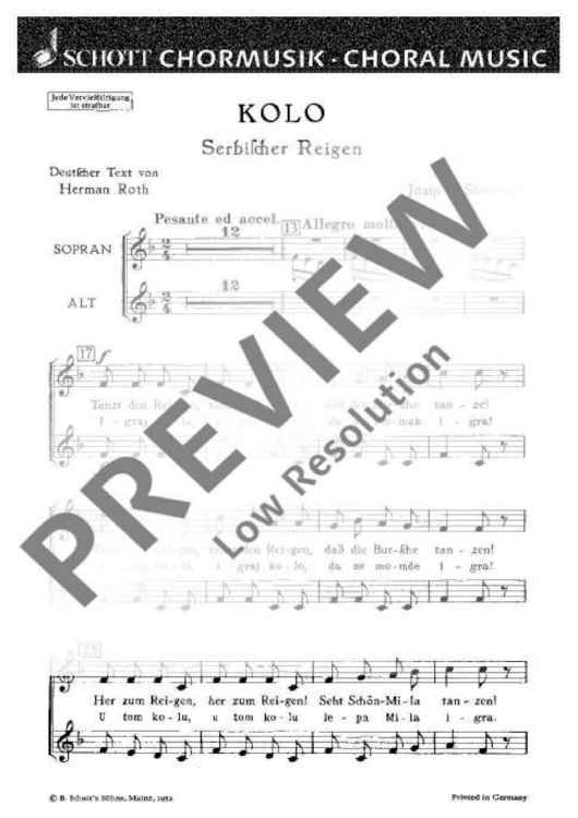 Kolo - Choral Score
