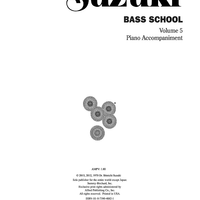 Suzuki Bass School, Volume 5 - Piano Accompaniment