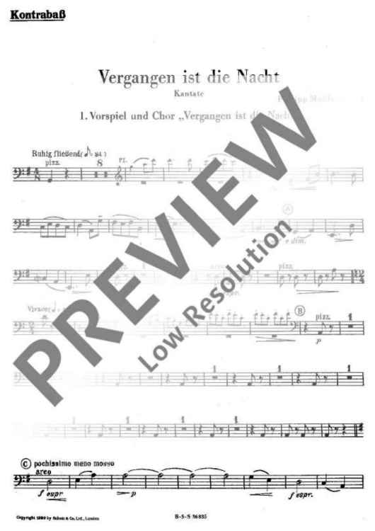 Vergangen ist die Nacht - Double Bass