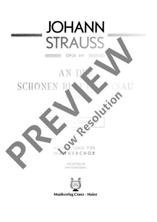 An der schönen blauen Donau - Score