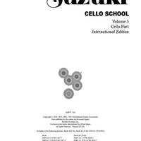 Suzuki Cello School, Volume 5 - Cello Part