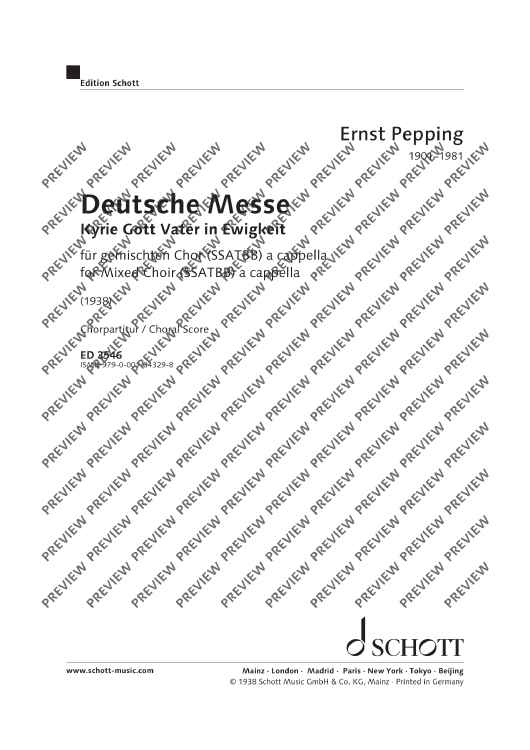 Deutsche Messe - Choral Score