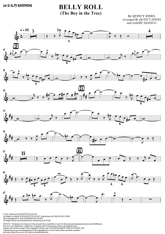 Belly Roll (The Boy in the Tree) - Alto Saxophone 1