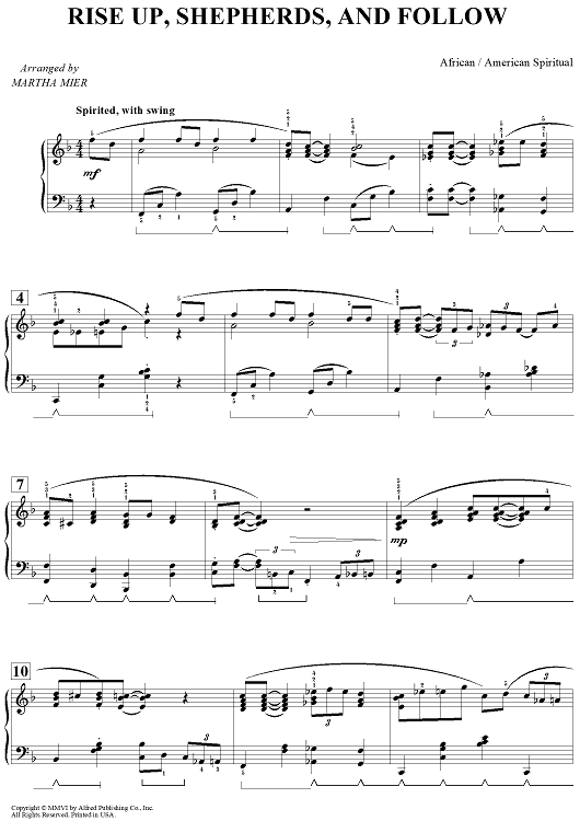 Rise Up, Shepherds, and Follow