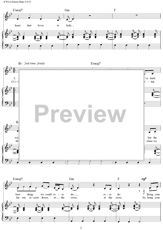 If We're Honest" Sheet Music by Francesca Battistelli for Piano/Vocal/Chords - Sheet Music Now