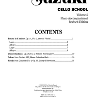 Suzuki Cello School, Volume 5 - Piano Accompaniment