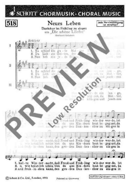 Neues Leben - Choral Score