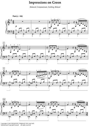 Impressions on Green" Sheet Music for Piano