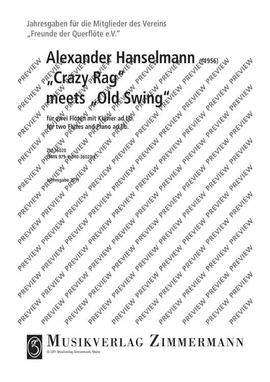 "Crazy Rag" meets "Old Swing" - Score and Parts