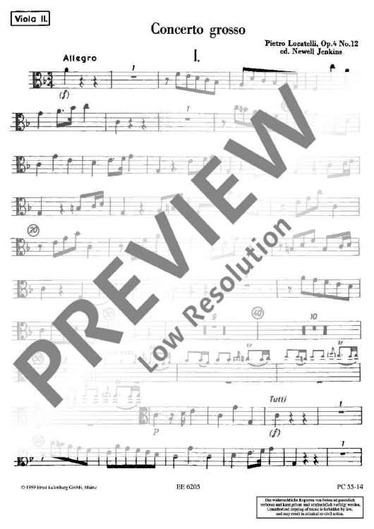 Concerto grosso F major - Viola Ii