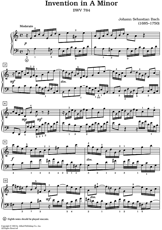 Invention in A Minor [BWV 784]