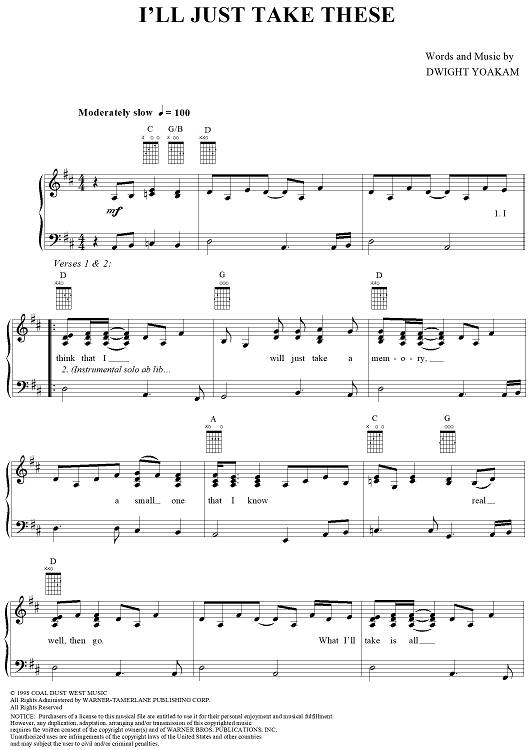 I'll Just Take These