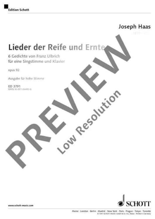 Lieder der Reife und Ernte