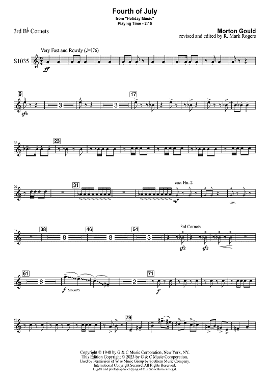 Fourth of July - Bb Cornet 3