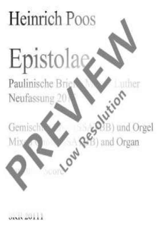 Epistolae - Choral Score