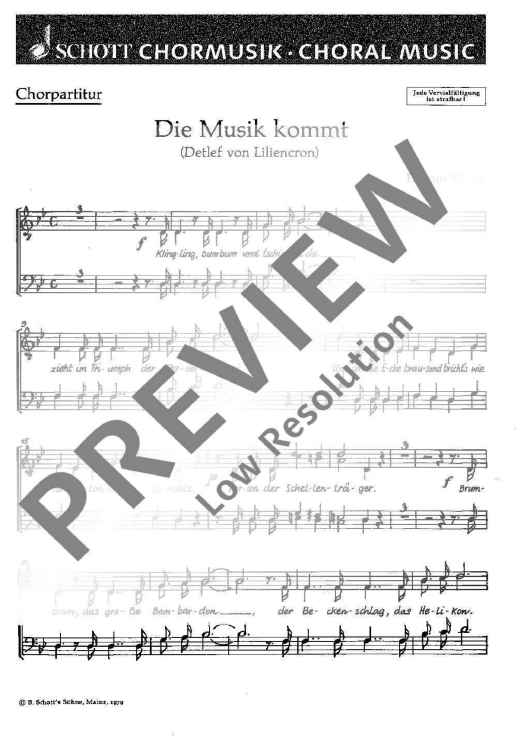 Die Musik kommt - Choral Score