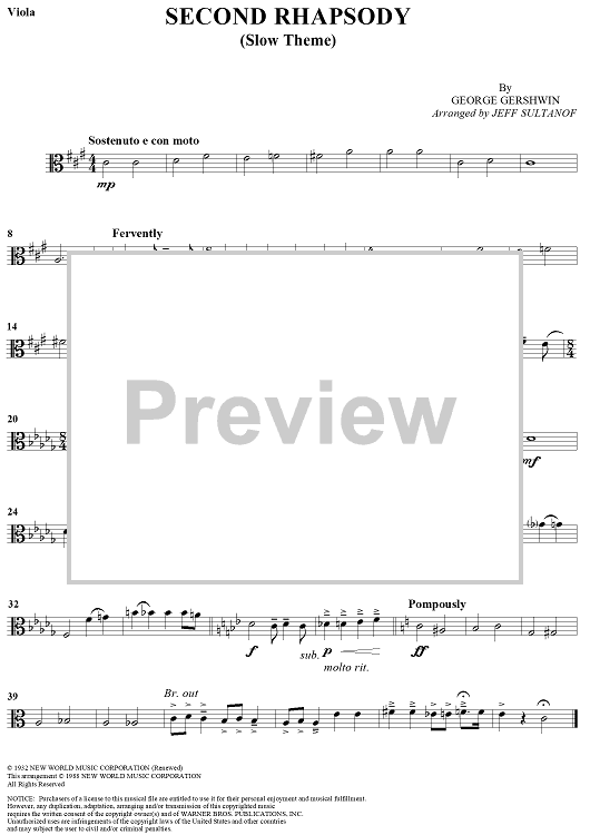 Second Rhapsody - Viola