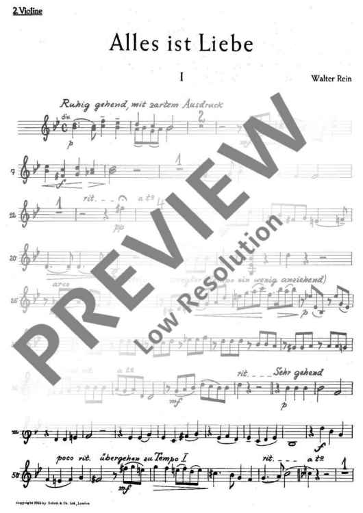 Alles ist Liebe - Violin II