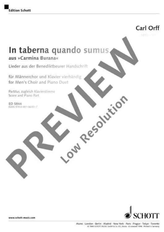 In taberna quando sumus - Score