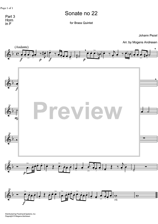 Sonata No.22 - F Horn