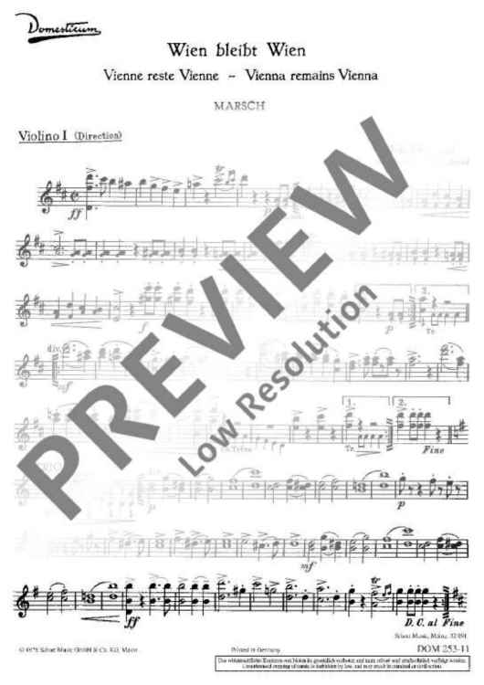 Wien bleibt Wien - Violin I