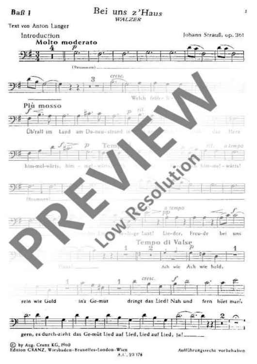 Bei uns z' Haus - Bass I