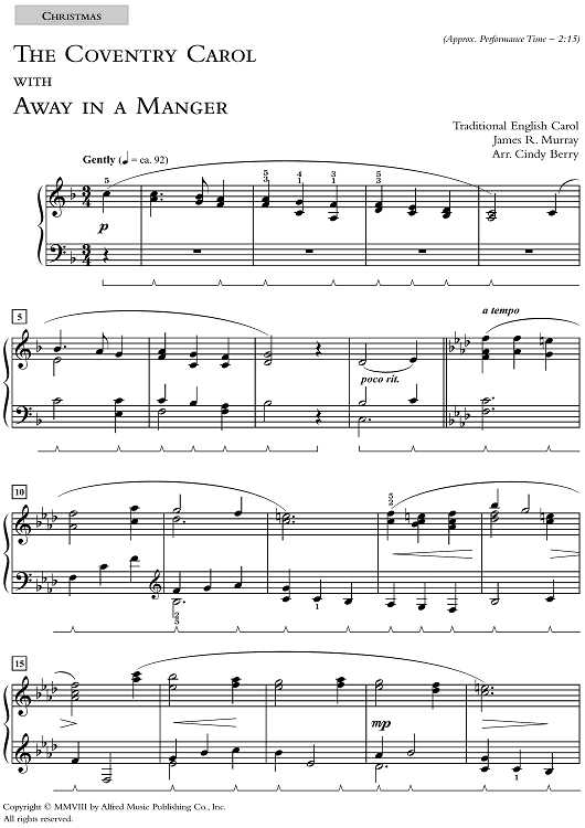 The Coventry Carol with Away in a Manger (Christmas)