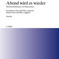 Abend wird es wieder - Choral Score